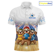 Load image into Gallery viewer, Custom Funny Sloth Bowling Shirt for Men Bowling Team Jersey Bowling League Bowling Cloth HNT299