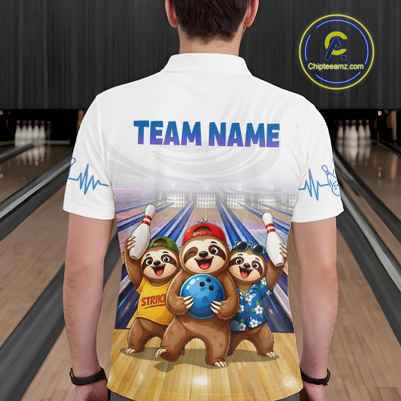Custom Funny Sloth Bowling Shirt for Men Bowling Team Jersey Bowling League Bowling Cloth HNT299