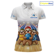Load image into Gallery viewer, Custom Funny Sloth Bowling Shirt for Women Bowling Team Jersey Bowling League Bowling Cloth HNT299