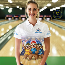Load image into Gallery viewer, Custom Funny Sloth Bowling Shirt for Women Bowling Team Jersey Bowling League Bowling Cloth HNT299