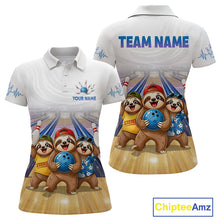 Load image into Gallery viewer, Custom Funny Sloth Bowling Shirt for Women Bowling Team Jersey Bowling League Bowling Cloth HNT299