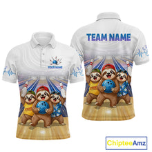 Load image into Gallery viewer, Custom Funny Sloth Bowling Shirt for Men Bowling Team Jersey Bowling League Bowling Cloth HNT299