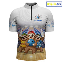 Load image into Gallery viewer, Custom Funny Sloth Bowling Shirt for Men Bowling Team Jersey Bowling League Bowling Cloth HNT299