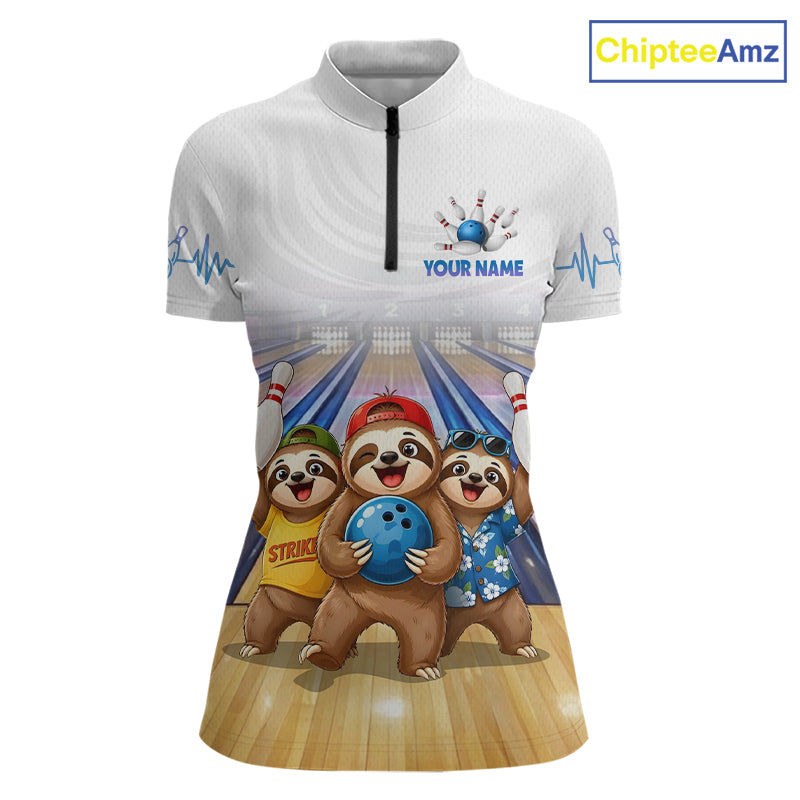 Custom Funny Sloth Bowling Shirt for Women Bowling Team Jersey Bowling League Bowling Cloth HNT299