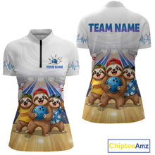 Load image into Gallery viewer, Custom Funny Sloth Bowling Shirt for Women Bowling Team Jersey Bowling League Bowling Cloth HNT299