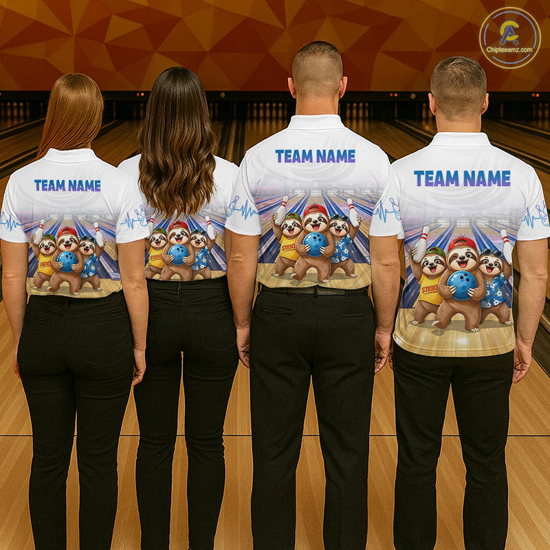 Custom Funny Sloth Bowling Shirt for Women Bowling Team Jersey Bowling League Bowling Cloth HNT299