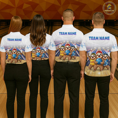 Custom Funny Sloth Bowling Shirt for Women Bowling Team Jersey Bowling League Bowling Cloth HNT299
