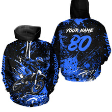 Load image into Gallery viewer, Custom Blue Motocross Hoodie Jersey for Kid Men Women Dirt Bike Racing Motorcycle Hoodie HOT34