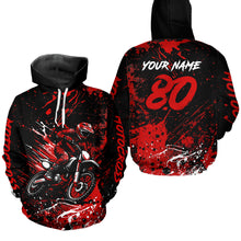 Load image into Gallery viewer, Custom Red Motocross Hoodie Jersey for Kid Men Women Dirt Bike Racing Motorcycle Hoodie HOT34