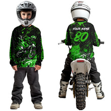 Load image into Gallery viewer, Green Youth Motocross Jersey Custom Motocycle Shirts Men Women Kid Motocross Shirt UPF30+ DNT39
