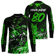 Load image into Gallery viewer, Green Youth Motocross Jersey Custom Motocycle Shirts Men Women Kid Motocross Shirt UPF30+ DNT39