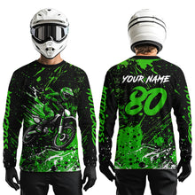 Load image into Gallery viewer, Green Youth Motocross Jersey Custom Motocycle Shirts Men Women Kid Motocross Shirt UPF30+ DNT39