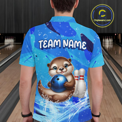 Custom Funny Otte Bowling Jersey for Men Bowling Team Shirts Bowling Gifts Polo & 1/4 Zip HNT269