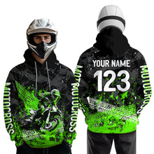 Load image into Gallery viewer, Custom Green Motocross Jersey Hoodie Kid Men Women Youth Dirt Bike Motorcycle Hoodie HOT37