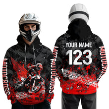 Load image into Gallery viewer, Custom Red Motocross Jersey Hoodie Kid Men Women Youth Dirt Bike Motorcycle Hoodie HOT37