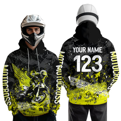 Custom Yellow Motocross Jersey Hoodie Kid Men Women Youth Dirt Bike Motorcycle Hoodie HOT37