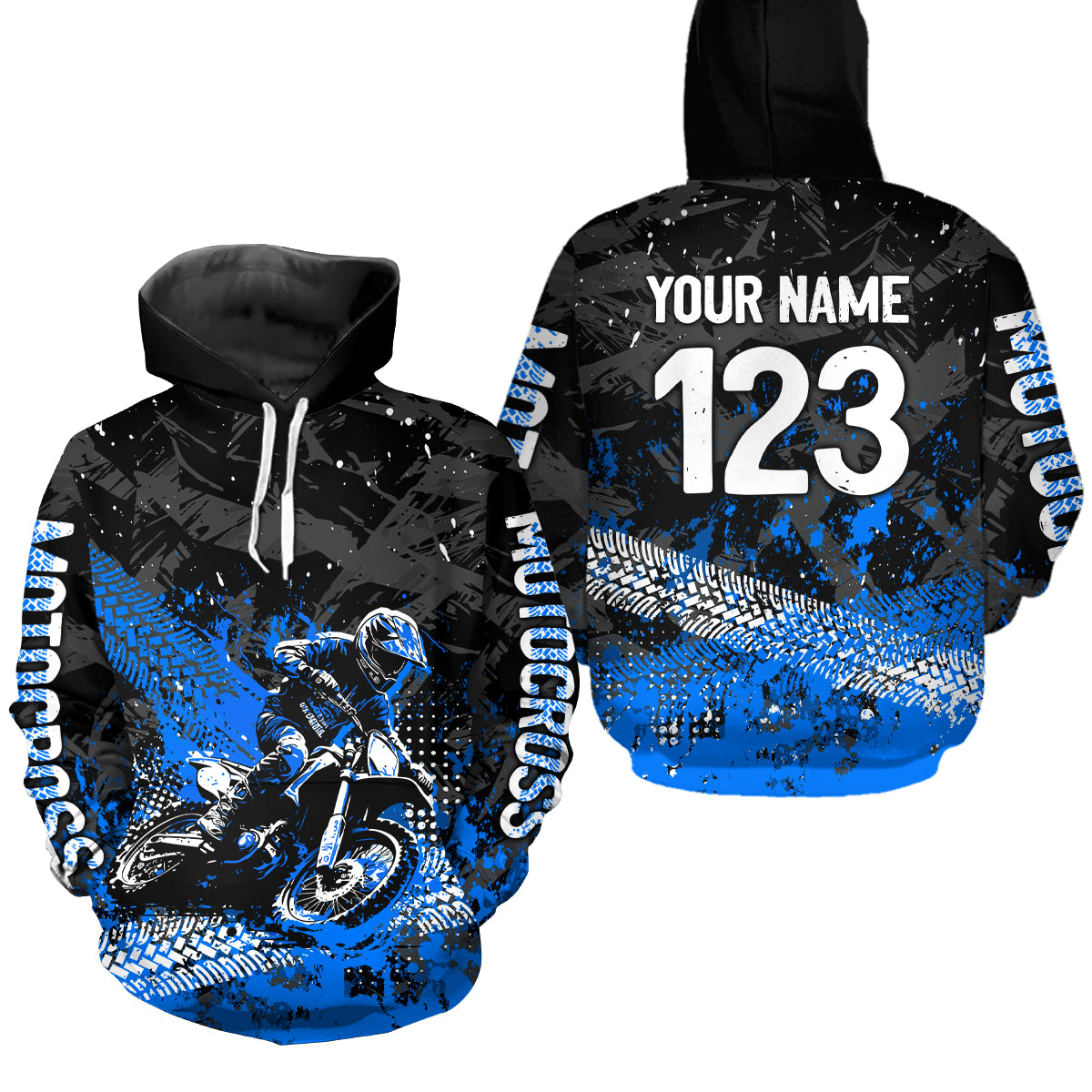 Custom Blue Motocross Jersey Hoodie Kid Men Women Youth Dirt Bike Motorcycle Hoodie HOT37