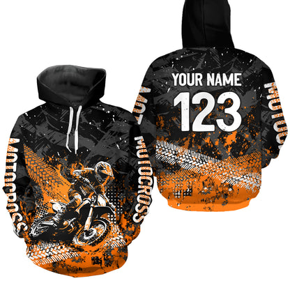 Custom Orange Motocross Jersey Hoodie Kid Men Women Youth Dirt Bike Motorcycle Hoodie HOT37
