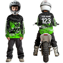 Load image into Gallery viewer, Green Youth MX Motocross Jersey Custom Racing Motocycle Shirts Men Women Kid UPF30+ DNT42