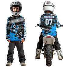 Load image into Gallery viewer, Blue Motocross Jersey Racing for Kid Men Women Custom Dirt Bike Shirts UPF30+ DNT45