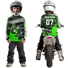 Load image into Gallery viewer, Green Motocross Jersey Racing for Kid Men Women Custom Dirt Bike Shirts UPF30+ DNT45