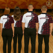 Load image into Gallery viewer, Custom Red Rose Flowers Bowling Jersey for Women Polo &amp; 1/4 Zip Bowling Team Shirts HNT212