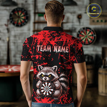 Load image into Gallery viewer, Custom Red Raccoon Funny Dart Shirt Dart Team Jersey for Men Dartboard Polo &amp; 1/4 Zip Shirts NNT170