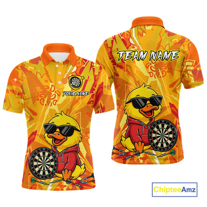 Custom Funny Duck Dart Shirt Dart Team Jersey for Men Dartboard Polo & 1/4Zip Shirts NNT166