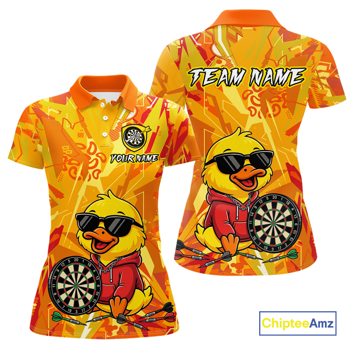 Custom Funny Duck Dart Shirt Dart Team Jersey for Women Dartboard Polo & 1/4Zip Shirts NNT166