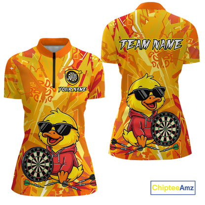 Custom Funny Duck Dart Shirt Dart Team Jersey for Women Dartboard Polo & 1/4Zip Shirts NNT166