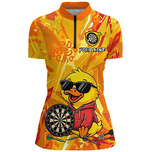 Custom Funny Duck Dart Shirt Dart Team Jersey for Women Dartboard Polo & 1/4Zip Shirts NNT166
