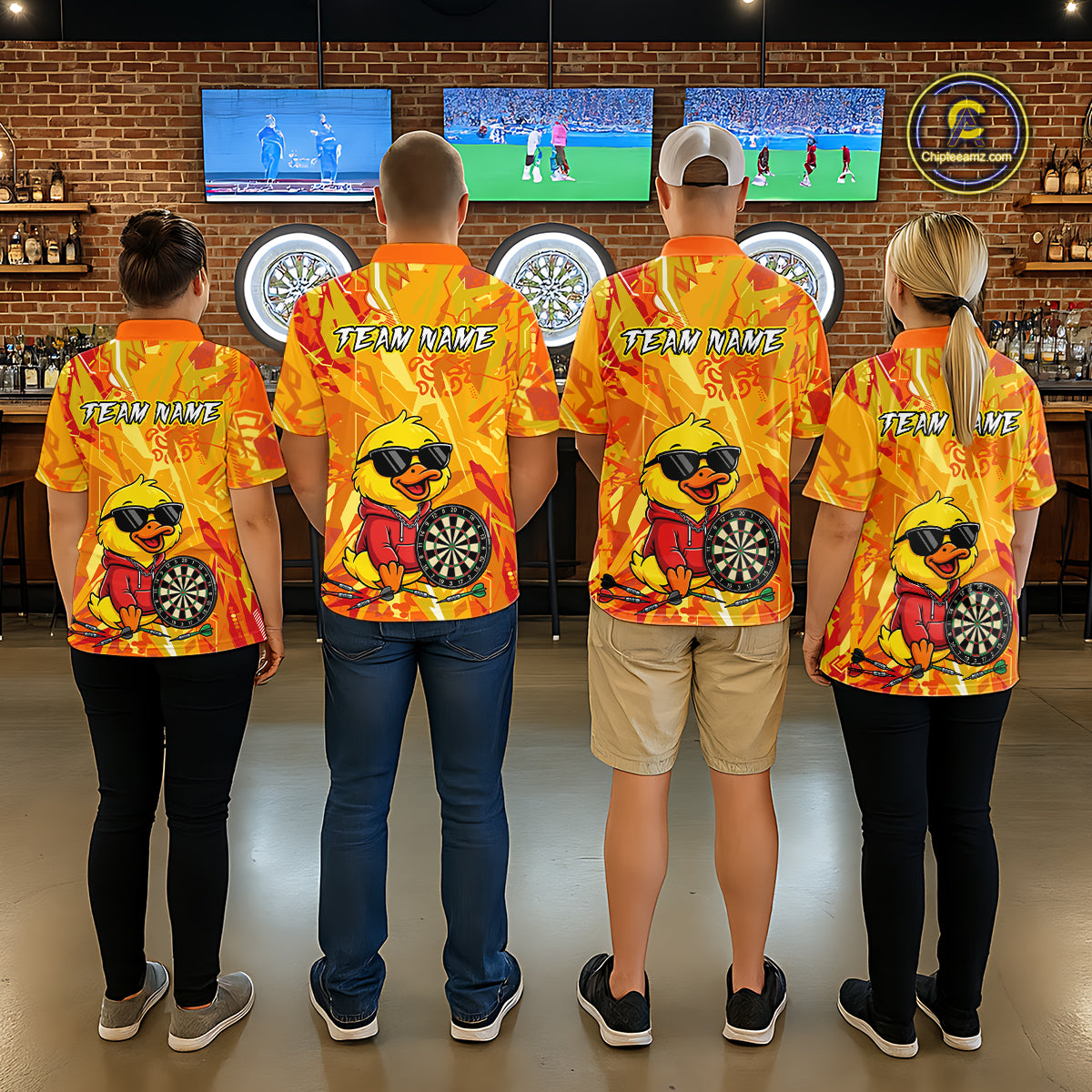 Custom Funny Duck Dart Shirt Dart Team Jersey for Men Dartboard Polo & 1/4Zip Shirts NNT166