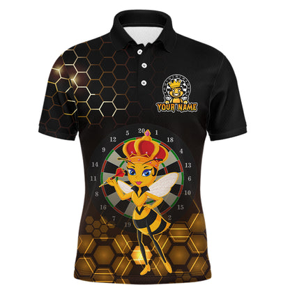 Custom Funny Queen Bee Dart Shirt Dart Team Jersey for Men Dartboard Polo & 1/4 Zip Shirts NNT165