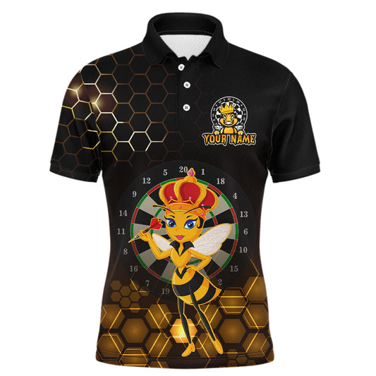Custom Funny Queen Bee Dart Shirt Dart Team Jersey for Men Dartboard Polo & 1/4 Zip Shirts NNT165