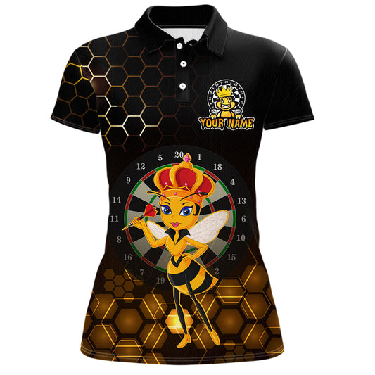Custom Funny Queen Bee Dart Shirt Dart Team Jersey for Women Dartboard Polo & 1/4 Zip Shirts NNT165