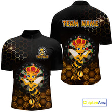 Load image into Gallery viewer, Custom Funny Queen Bee Dart Shirt Dart Team Jersey for Men Dartboard Polo &amp; 1/4 Zip Shirts NNT165
