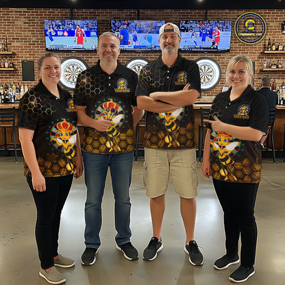 Custom Funny Queen Bee Dart Shirt Dart Team Jersey for Men Dartboard Polo & 1/4 Zip Shirts NNT165