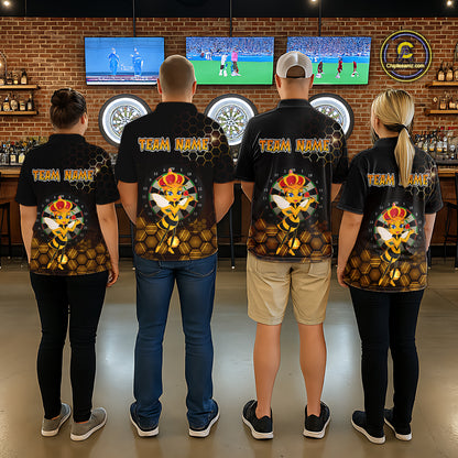 Custom Funny Queen Bee Dart Shirt Dart Team Jersey for Women Dartboard Polo & 1/4 Zip Shirts NNT165