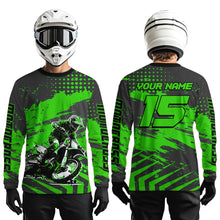 Load image into Gallery viewer, Personalized Green Motocross Shirts Off-Road Dirt Bike Shirt Kid Men Women UPF30+ DNT16