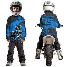 Load image into Gallery viewer, Personalized Blue Motocross Shirts Off-Road Dirt Bike Shirt Kid Men Women UPF30+ DNT16