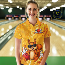 Load image into Gallery viewer, Funny Squirrel Custom Bowling Jersey for Women Bowling Team Shirts Bowling League HNT303