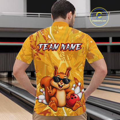 Funny Squirrel Custom Bowling Jersey for Men Bowling Team Shirts Bowling League HNT303