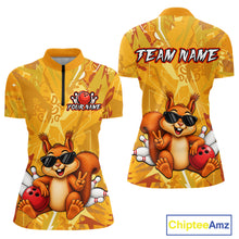 Load image into Gallery viewer, Funny Squirrel Custom Bowling Jersey for Women Bowling Team Shirts Bowling League HNT303