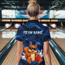 Load image into Gallery viewer, Blue Squirrel Funny Custom Bowling Jersey for Women Bowling Team Shirts Bowling League HNT304