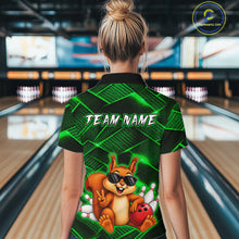 Load image into Gallery viewer, Green Squirrel Funny Custom Bowling Jersey for Women Bowling Team Shirts Bowling League HNT304