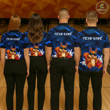 Load image into Gallery viewer, Blue Squirrel Funny Custom Bowling Jersey for Women Bowling Team Shirts Bowling League HNT304