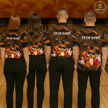 Load image into Gallery viewer, Orange Squirrel Funny Custom Bowling Jersey for Men Bowling Team Shirts Bowling League HNT304