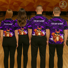 Load image into Gallery viewer, Purple Squirrel Funny Custom Bowling Jersey for Men Bowling Team Shirts Bowling League HNT304