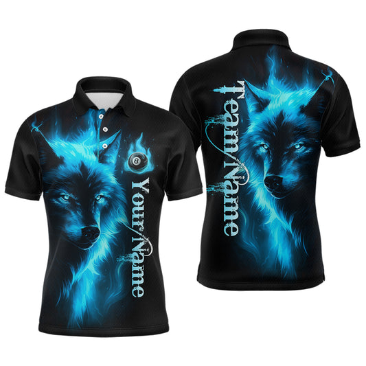 Custom Wolf 8 Ball Billiard Shirts for Men Billiard Team Shirts Billiard League Polo & 1/4 Zip NNT97