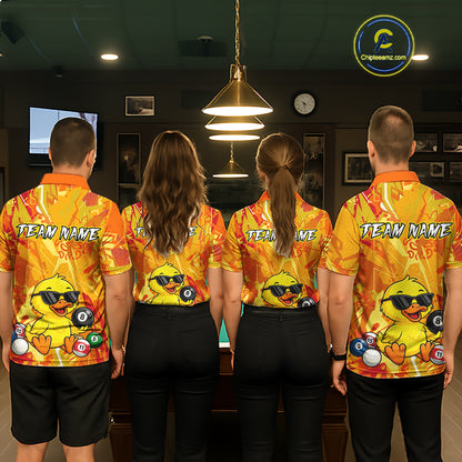 Custom Yellow Duck Funny 8 Ball Pool Shirts Billiard Shirt for Women Billiard Team Jersey League NNT174